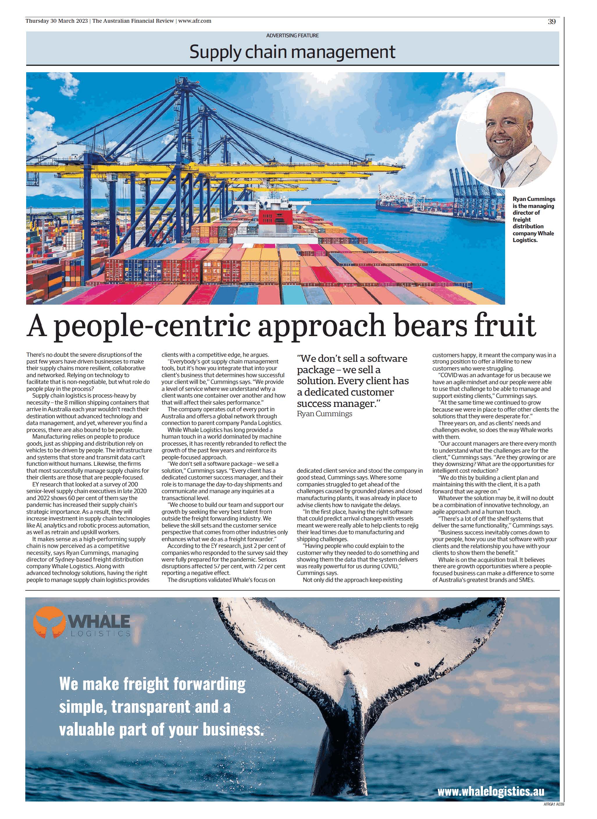 WHALE LOGISTICS Financial Review, Thursday, March 30, 2023, pages from 41 to 41